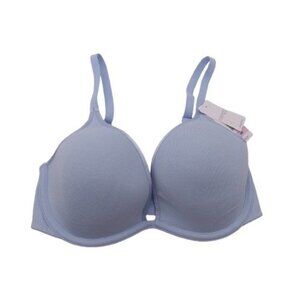 NEW b.tempt'd by Wacoal Women's Cotton To A Tee Plunge Contour Bra Blue Size 34D